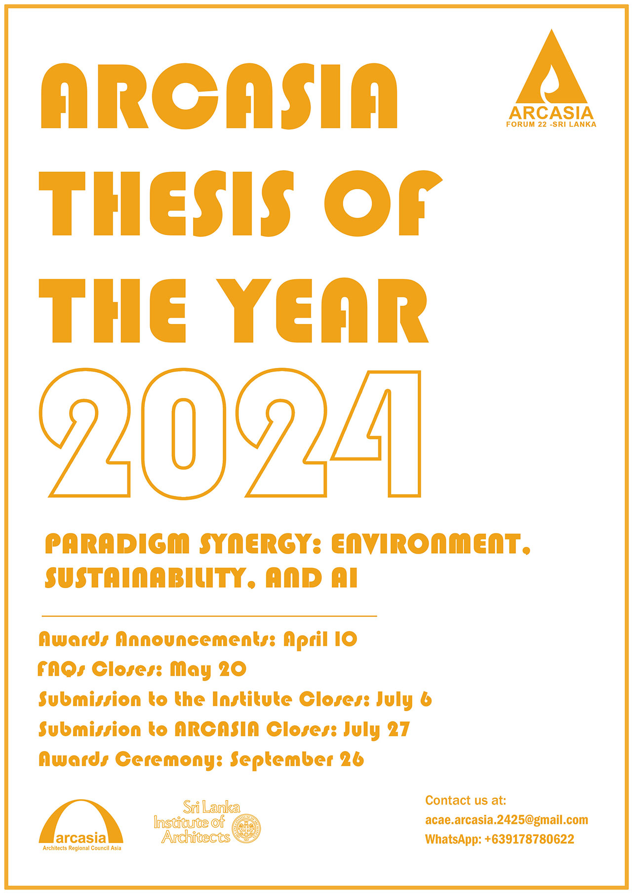 ARCASIA Thesis of The Year 2024